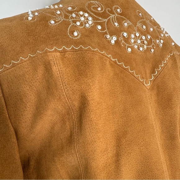 Cripple Creek Western Suede Leather Beaded Blazer Jacket Size Small - Picture 5 of 16